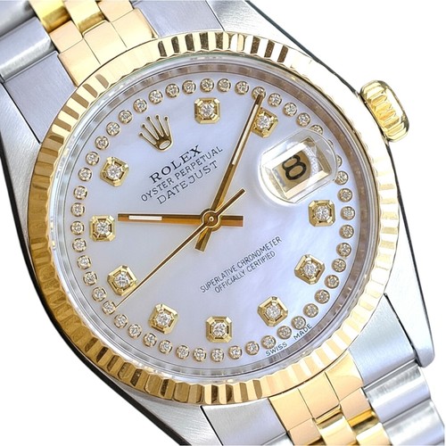 Rolex datejust two tone white - rolex,